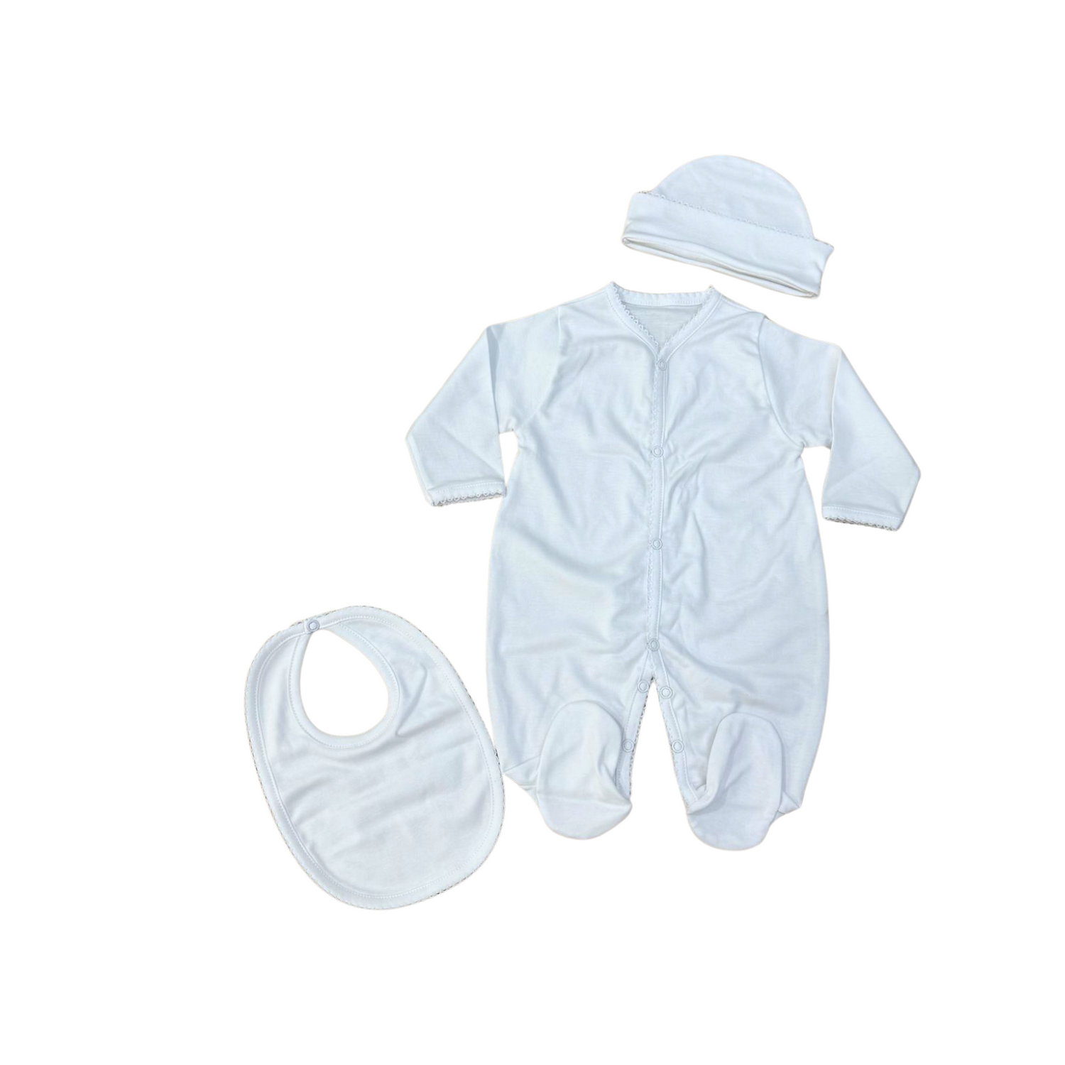 White Pima Cotton Baby Set