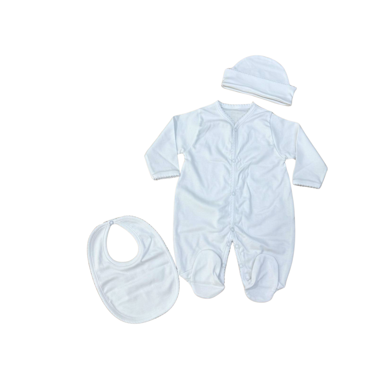 White Pima Cotton Baby Set