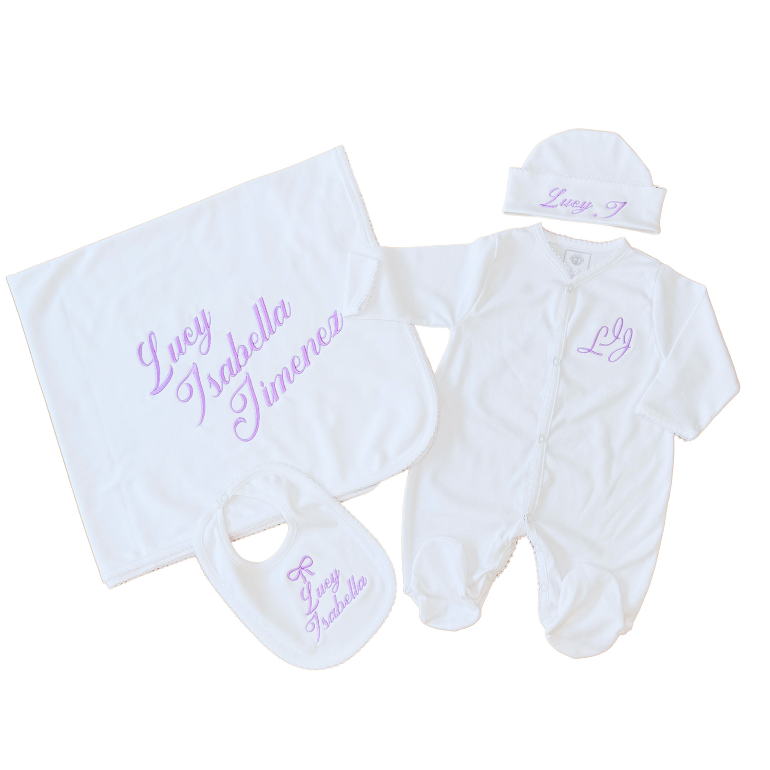 White Pima Cotton Baby Set