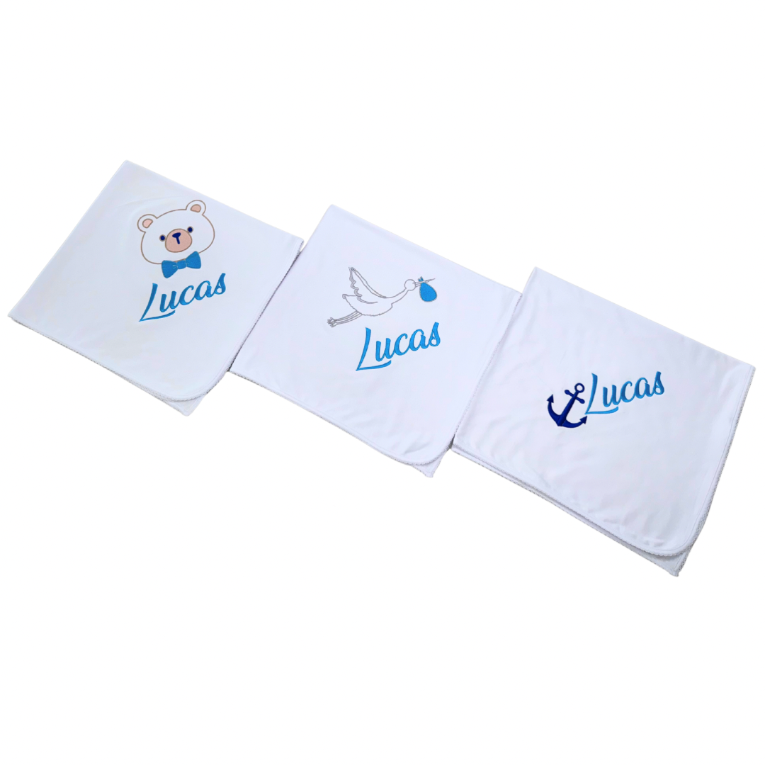 Personalized baby blankets set of 3