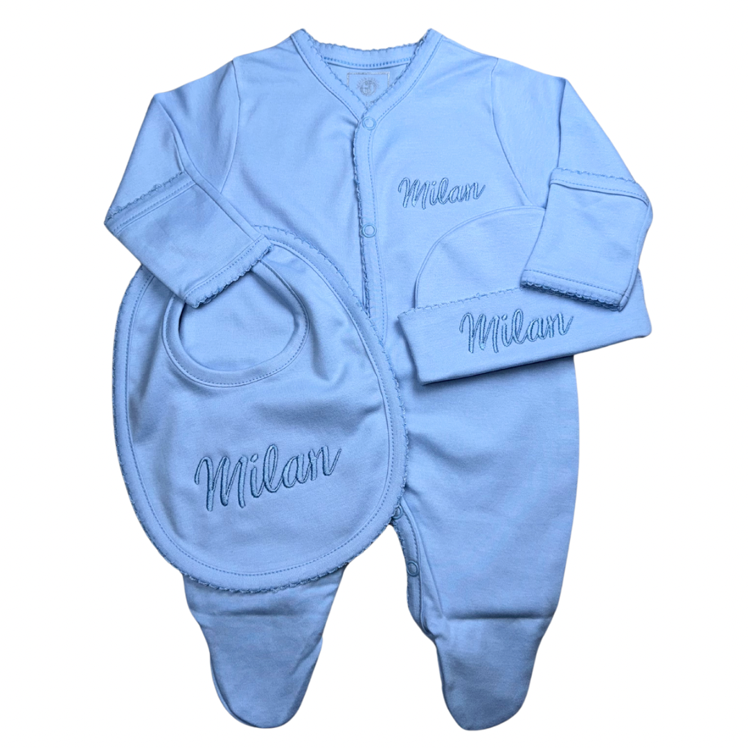 Sky Blue Pima Cotton Baby Set