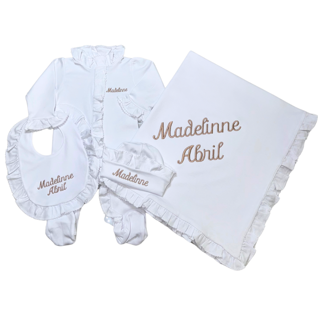 Baby white Ruffle Set