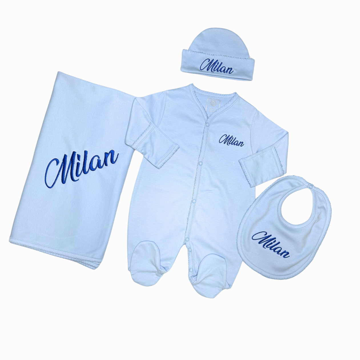 Sky Blue Pima Cotton Baby Set