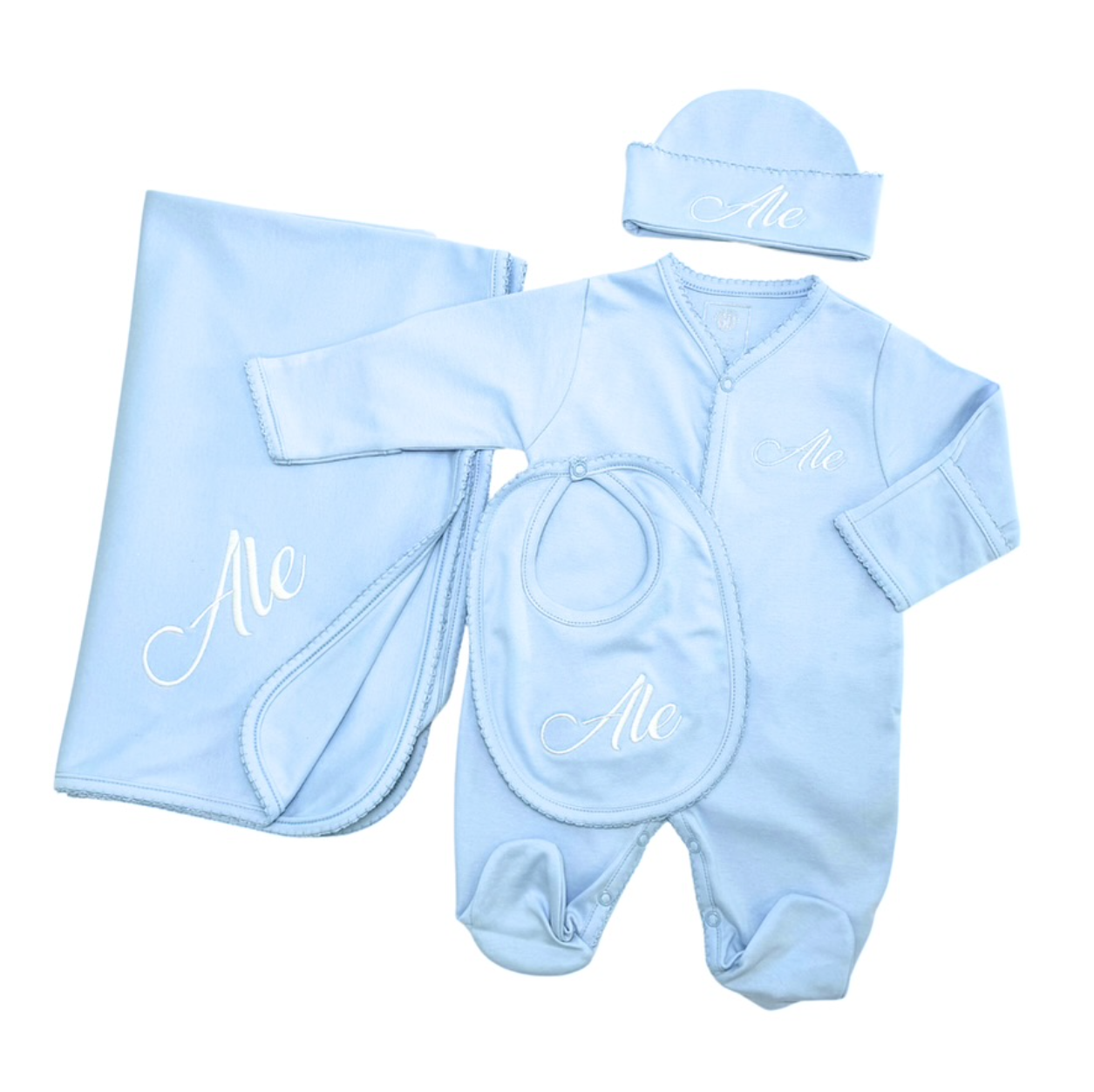 Sky Blue Pima Cotton Baby Set