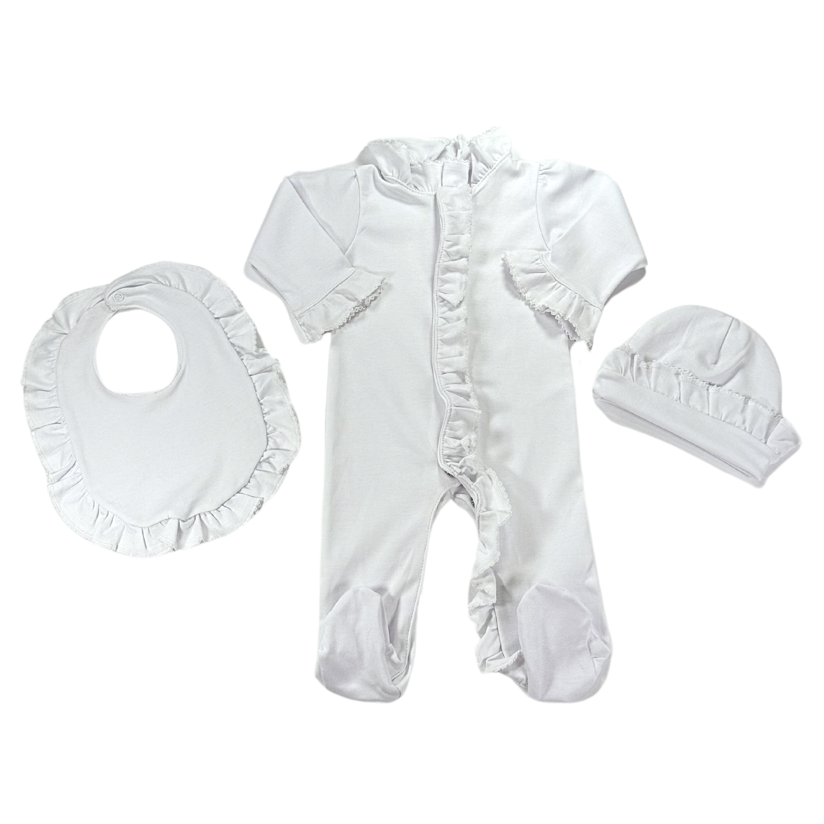 Baby white Ruffle Set