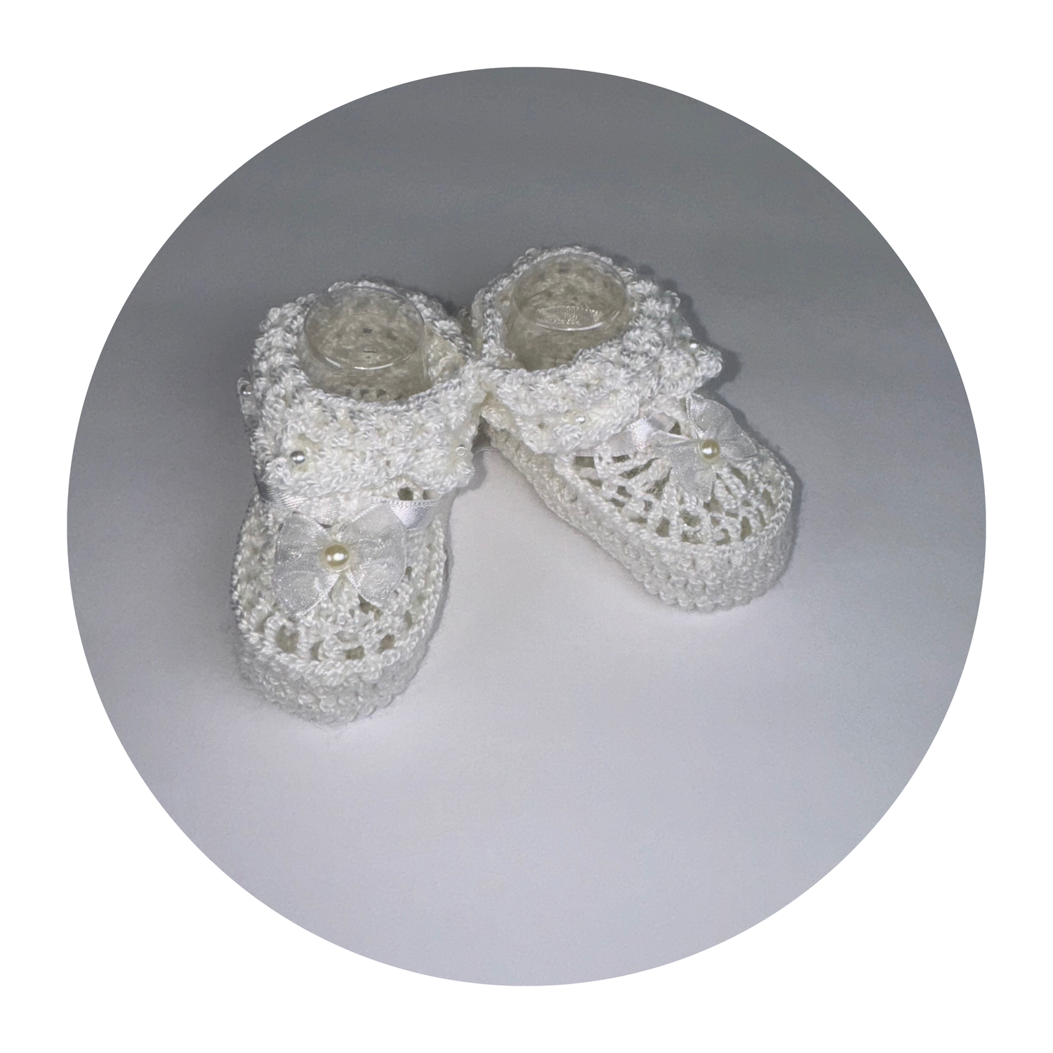 White with bow Knit Shoes