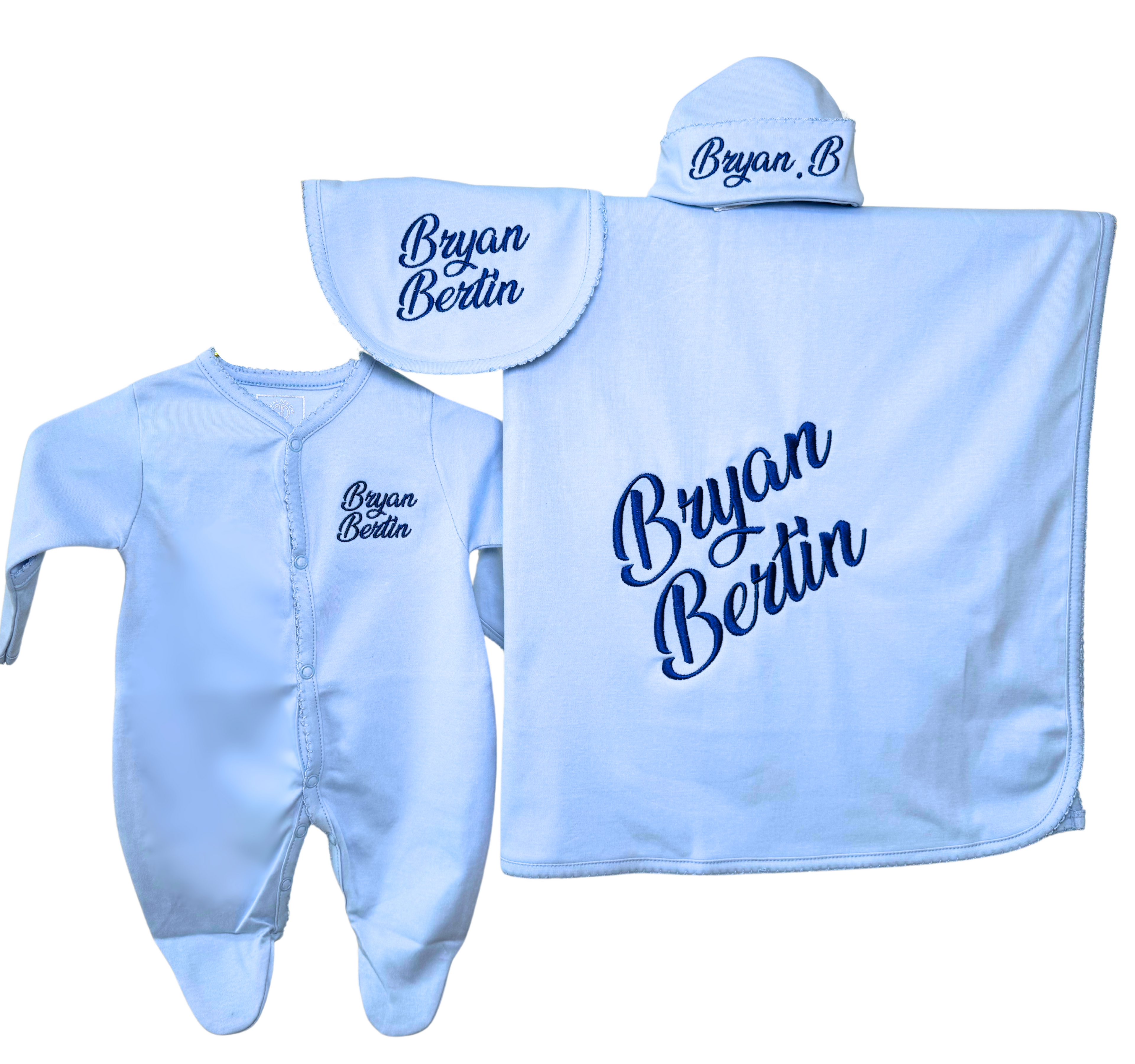 Sky Blue Pima Cotton Baby Set