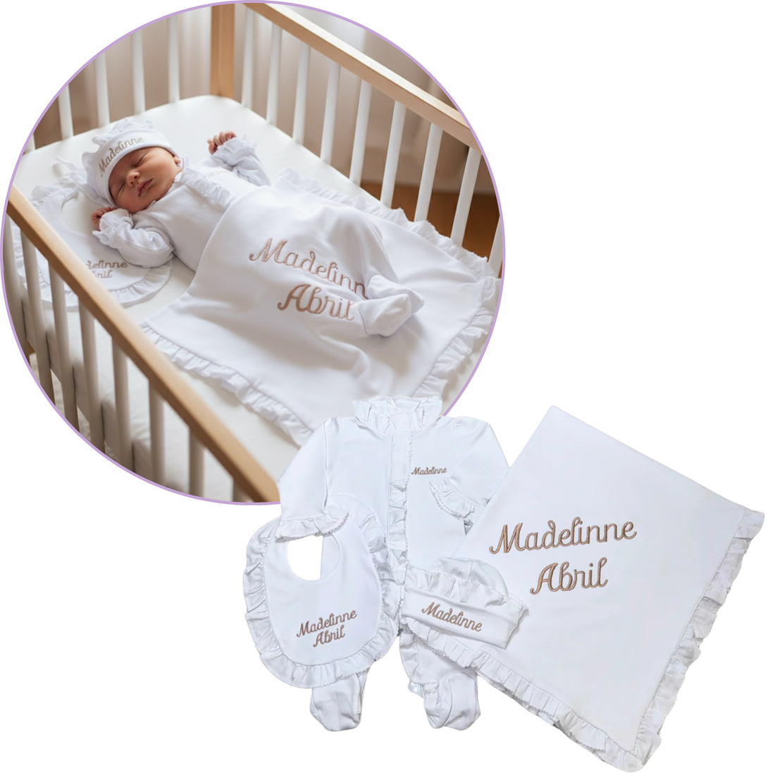 Baby white Ruffle Set