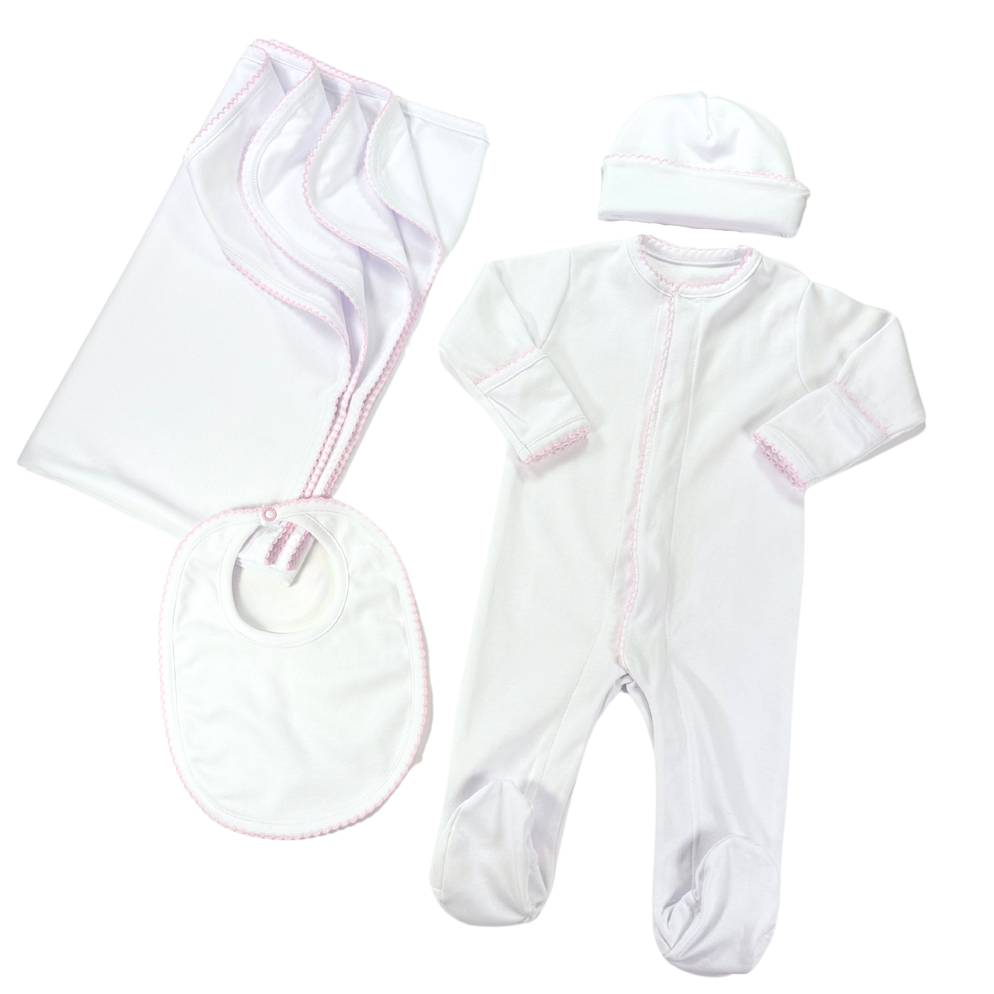 Pink & White footie set