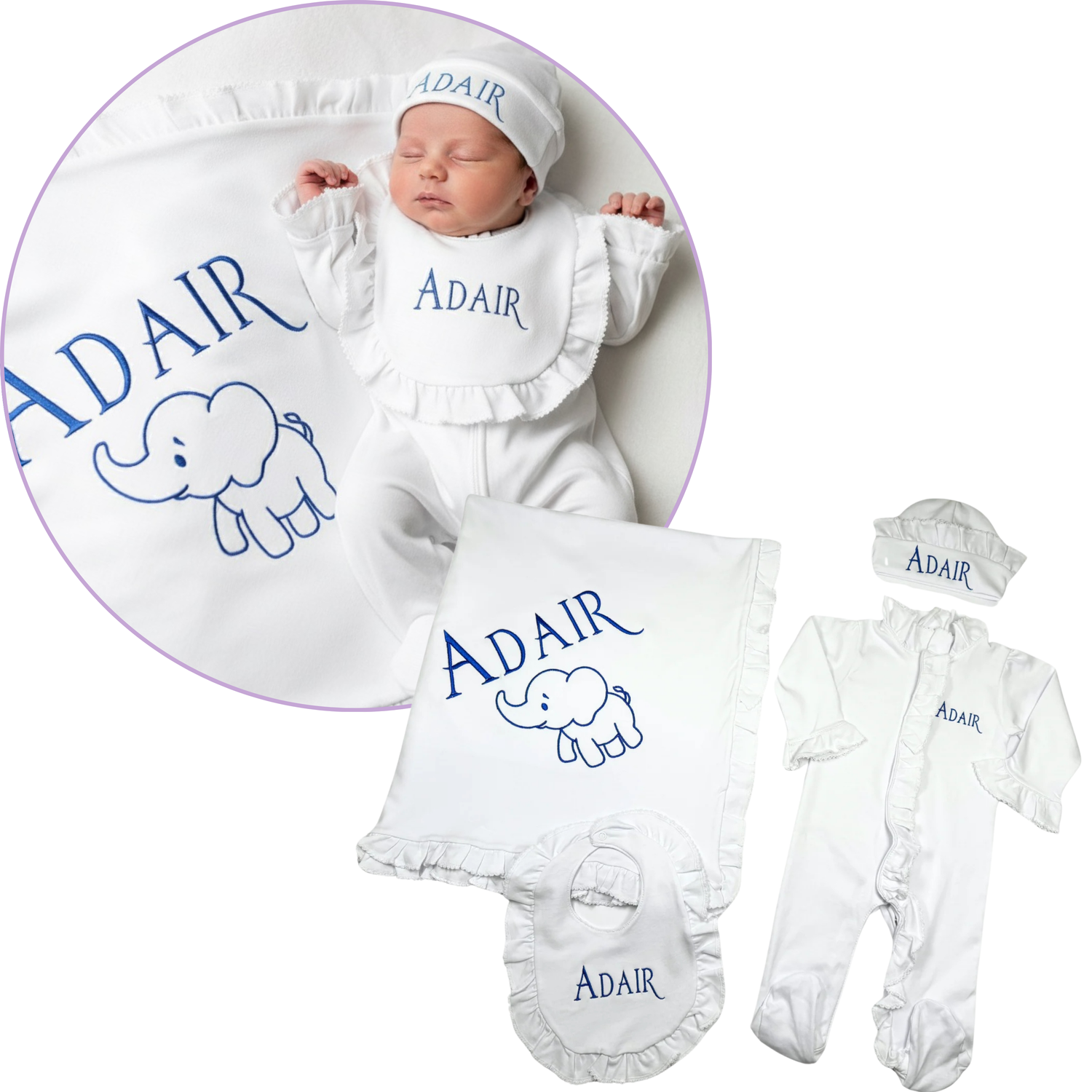 Baby white Ruffle Set