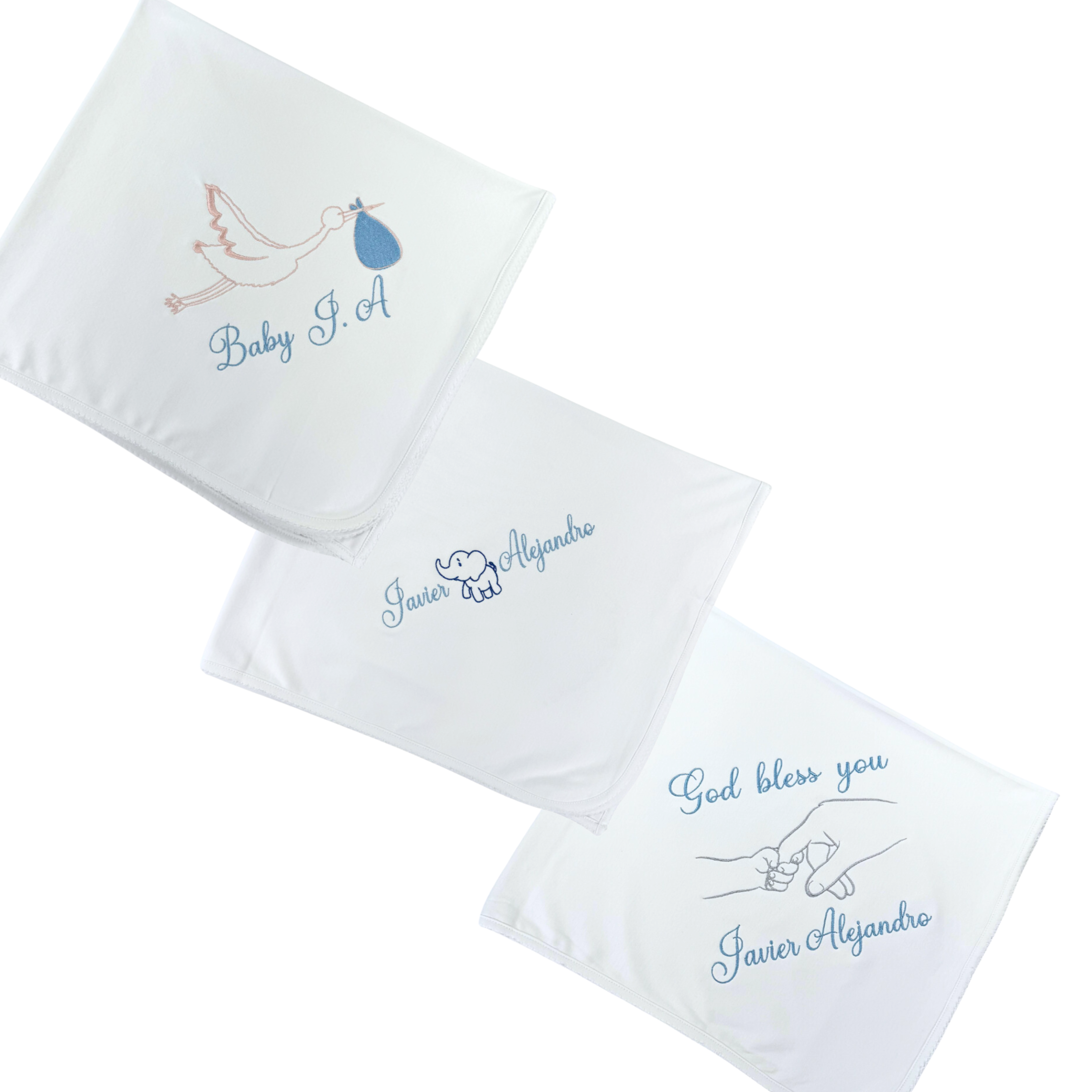 Personalized baby blankets set of 3