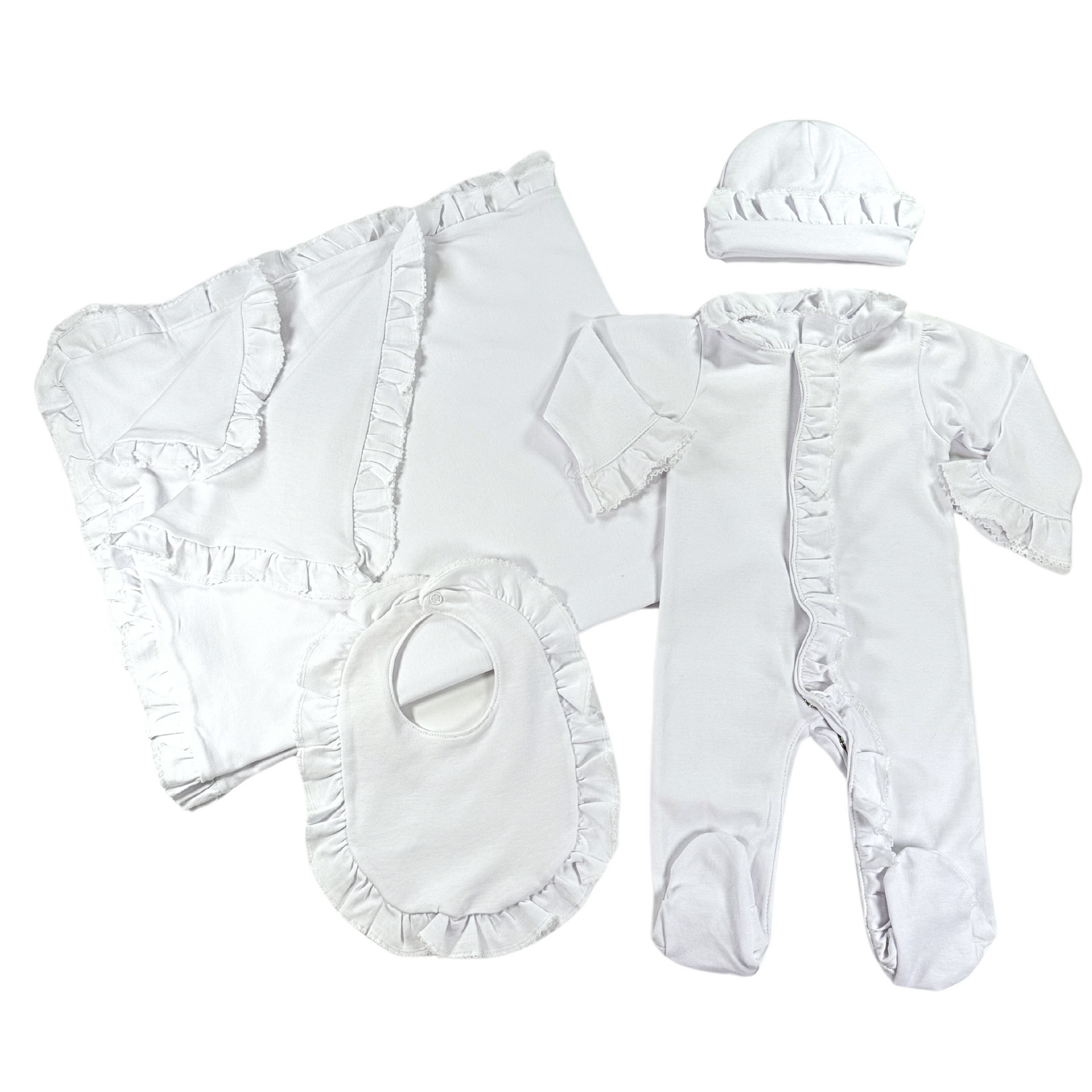 Baby white Ruffle Set