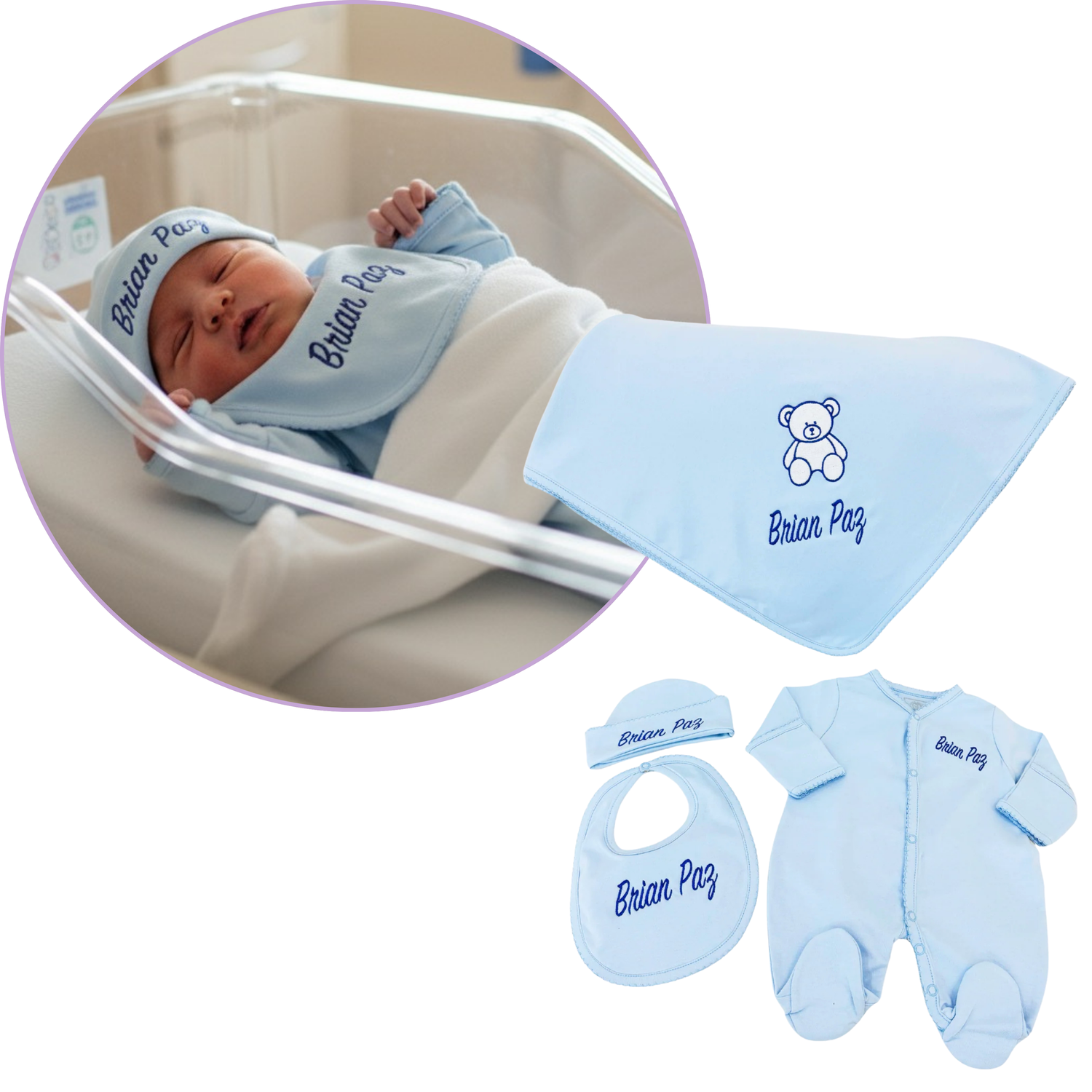 Sky Blue Pima Cotton Baby Set