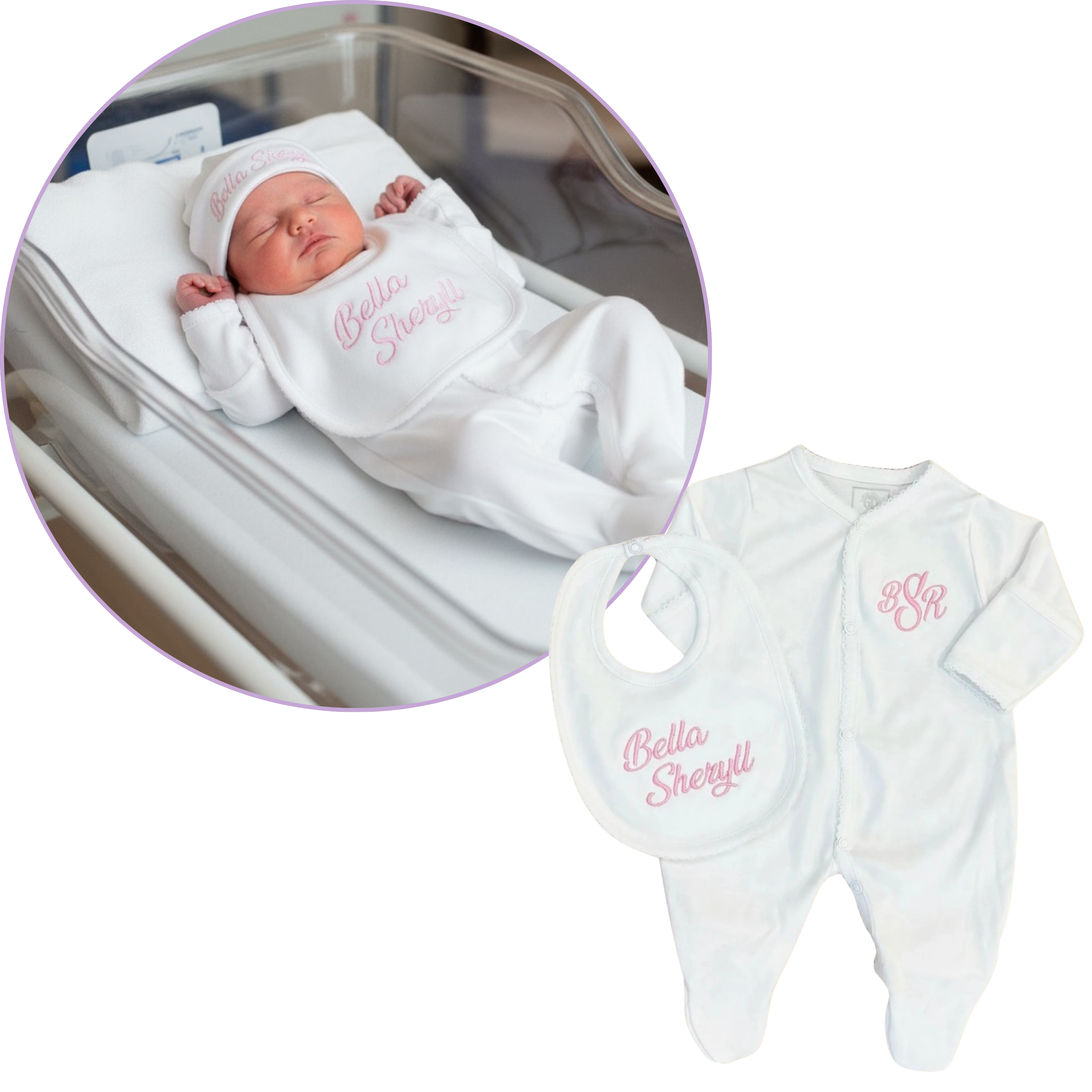 White Pima Cotton Baby Set