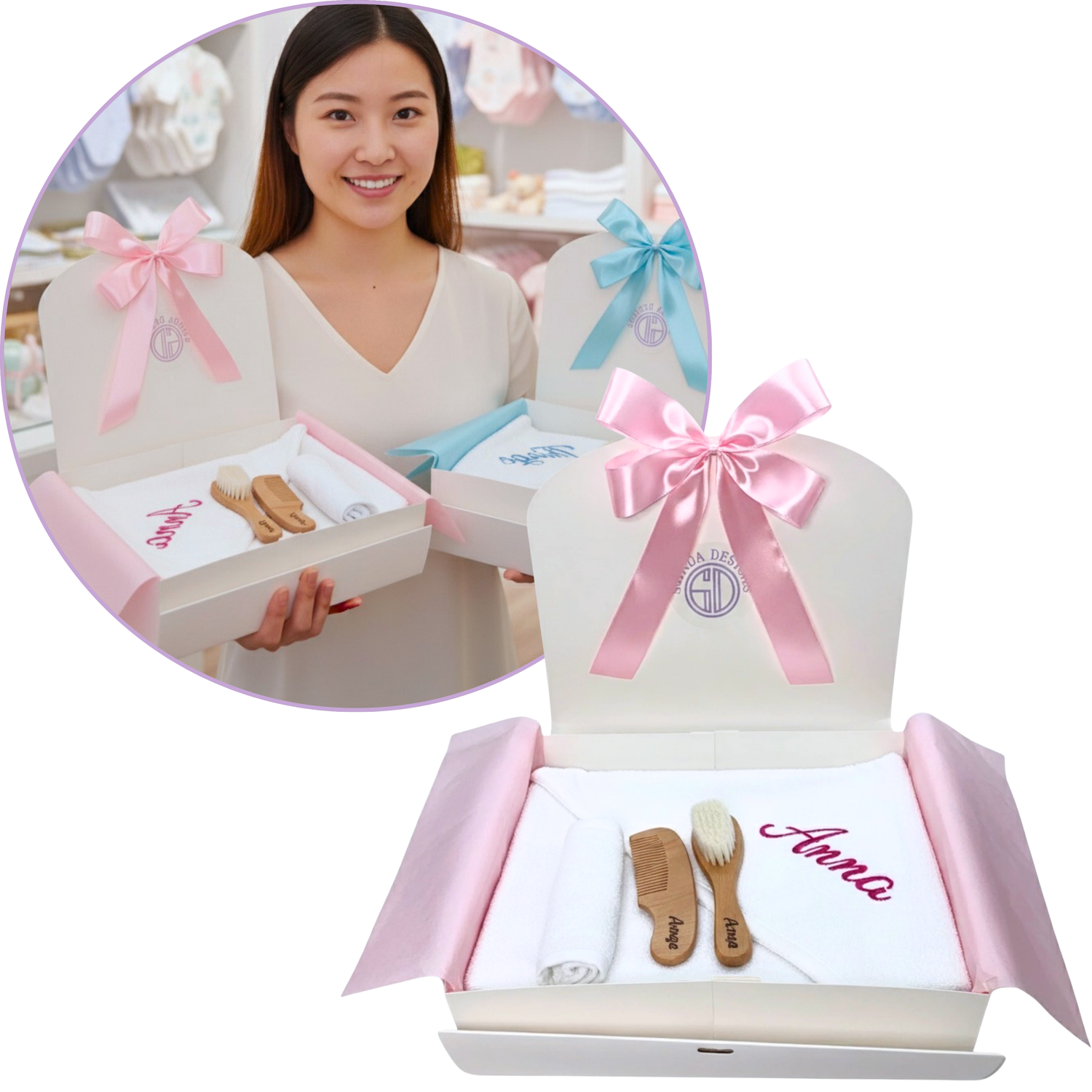 Bath Set Towel & Brush Hair