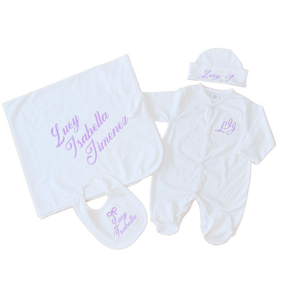 White Pima Cotton Baby Set