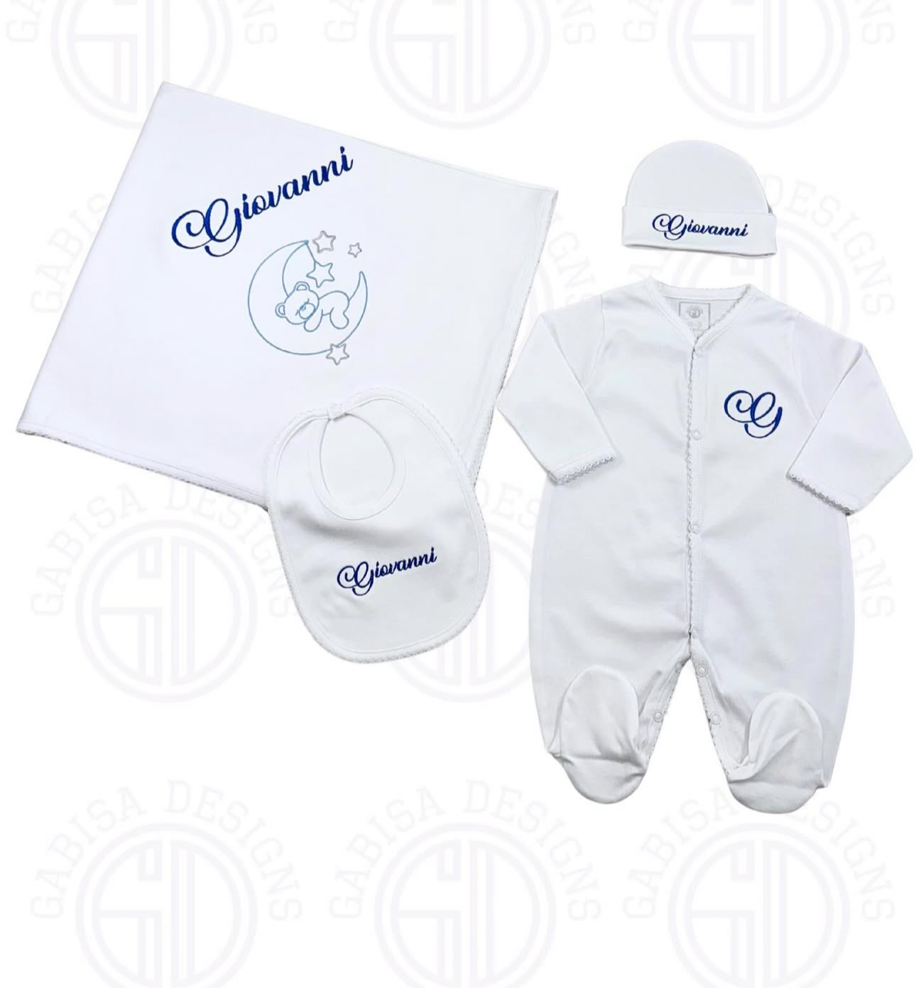 White Pima Cotton Baby Set