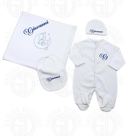 White Pima Cotton Baby Set