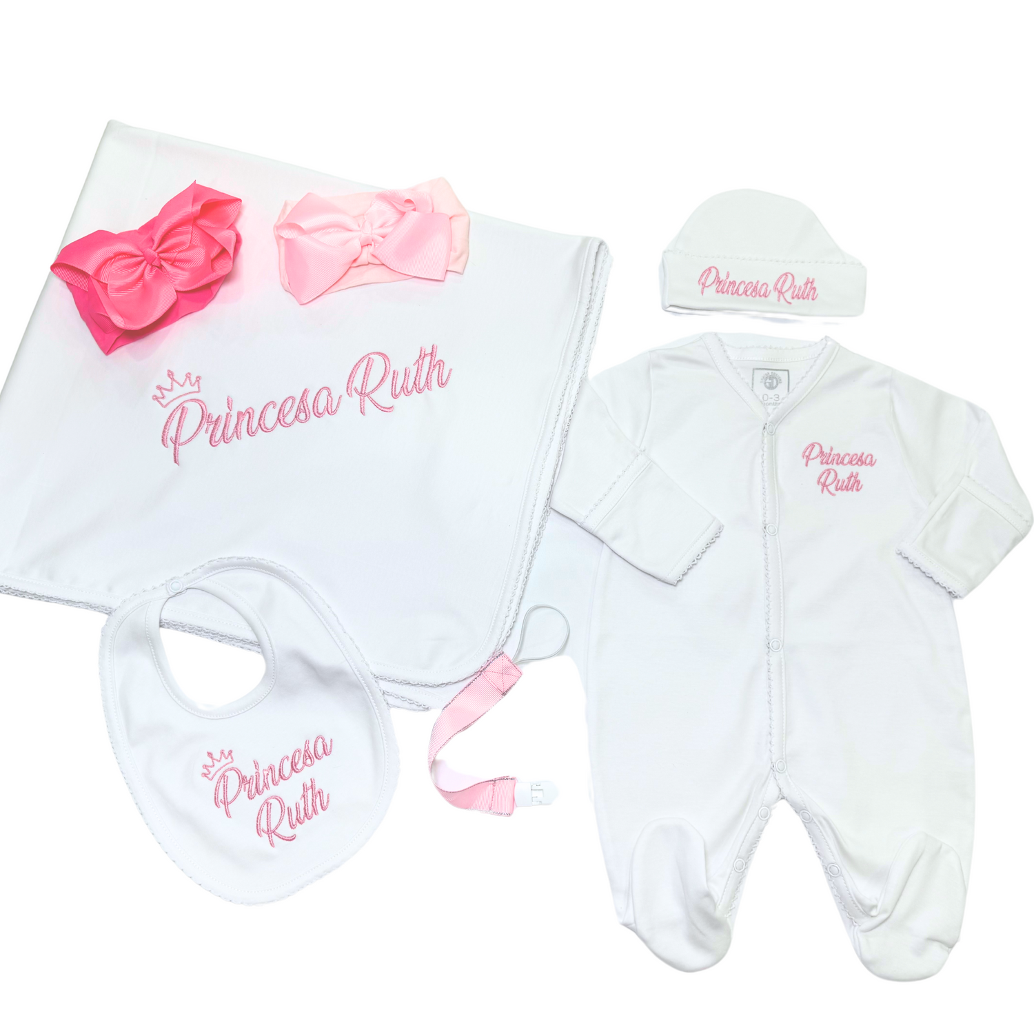 White Pima Cotton Baby Set