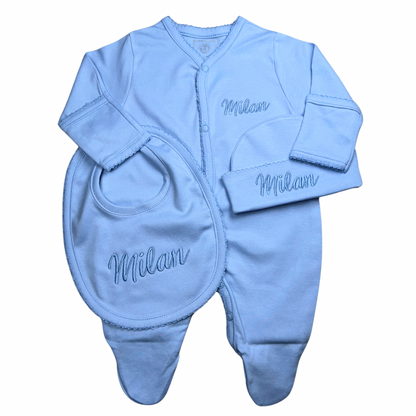 Sky Blue Pima Cotton Baby Set