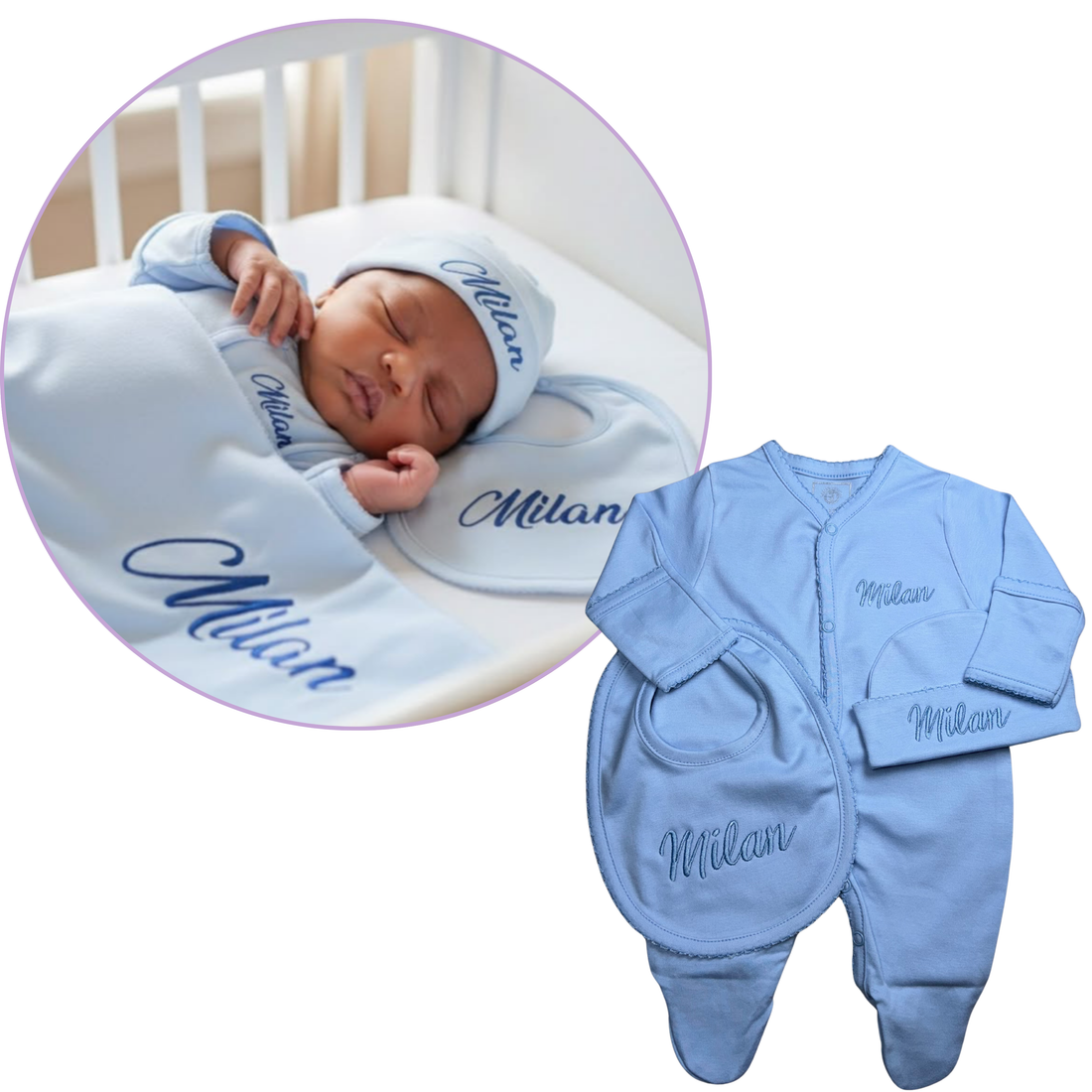 Sky Blue Pima Cotton Baby Set