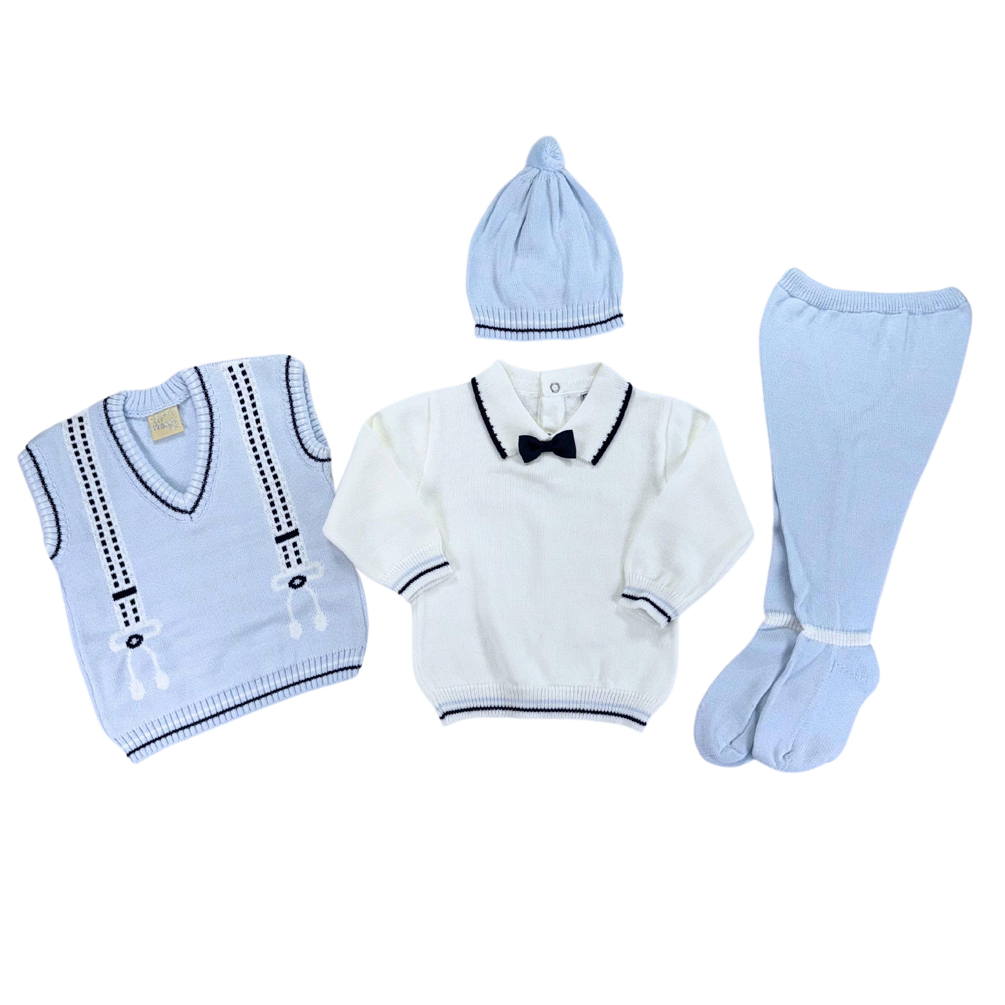 Blue Vest Knit Set
