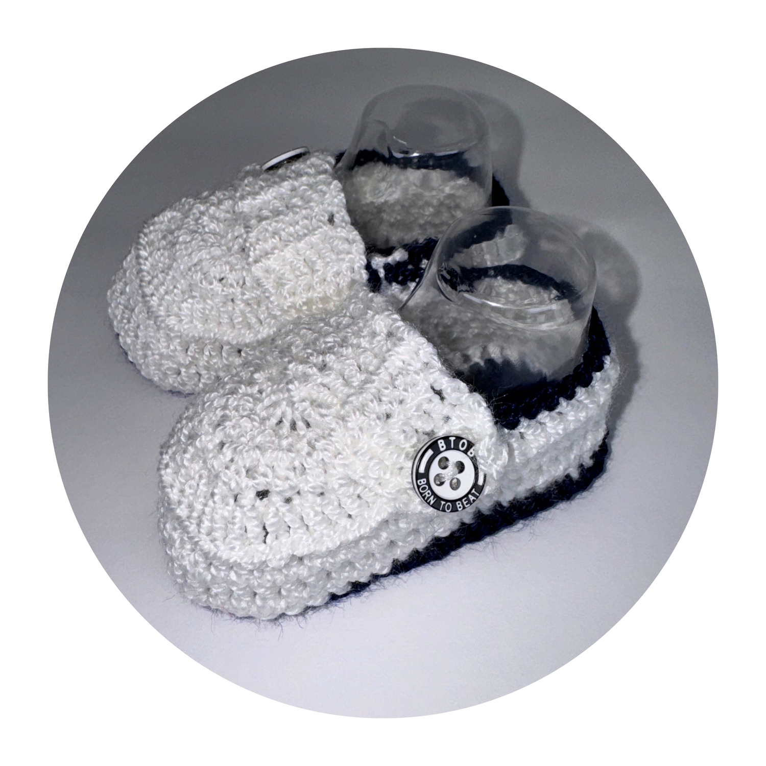 Navy blue &amp; white Knit Shoes