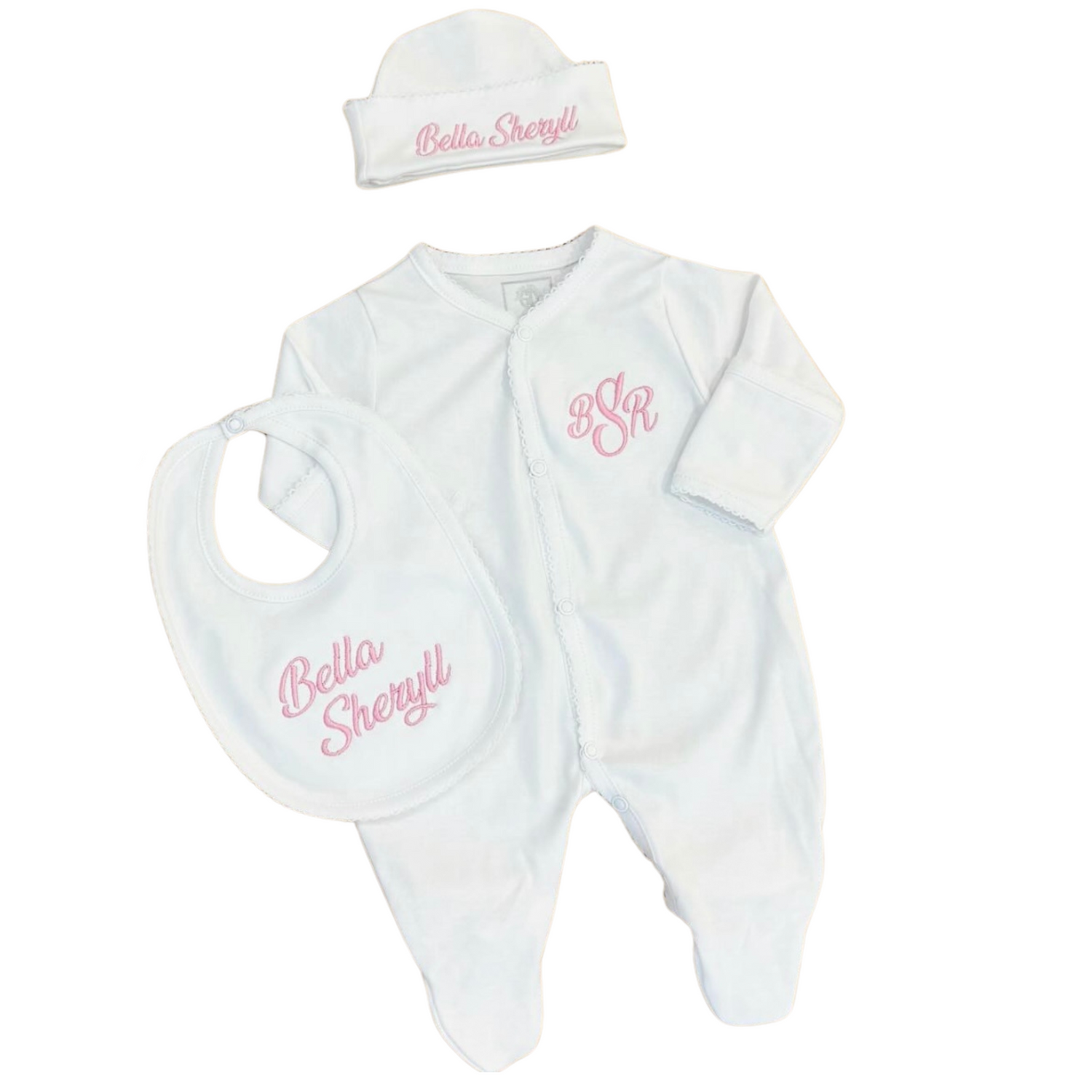 White Pima Cotton Baby Set