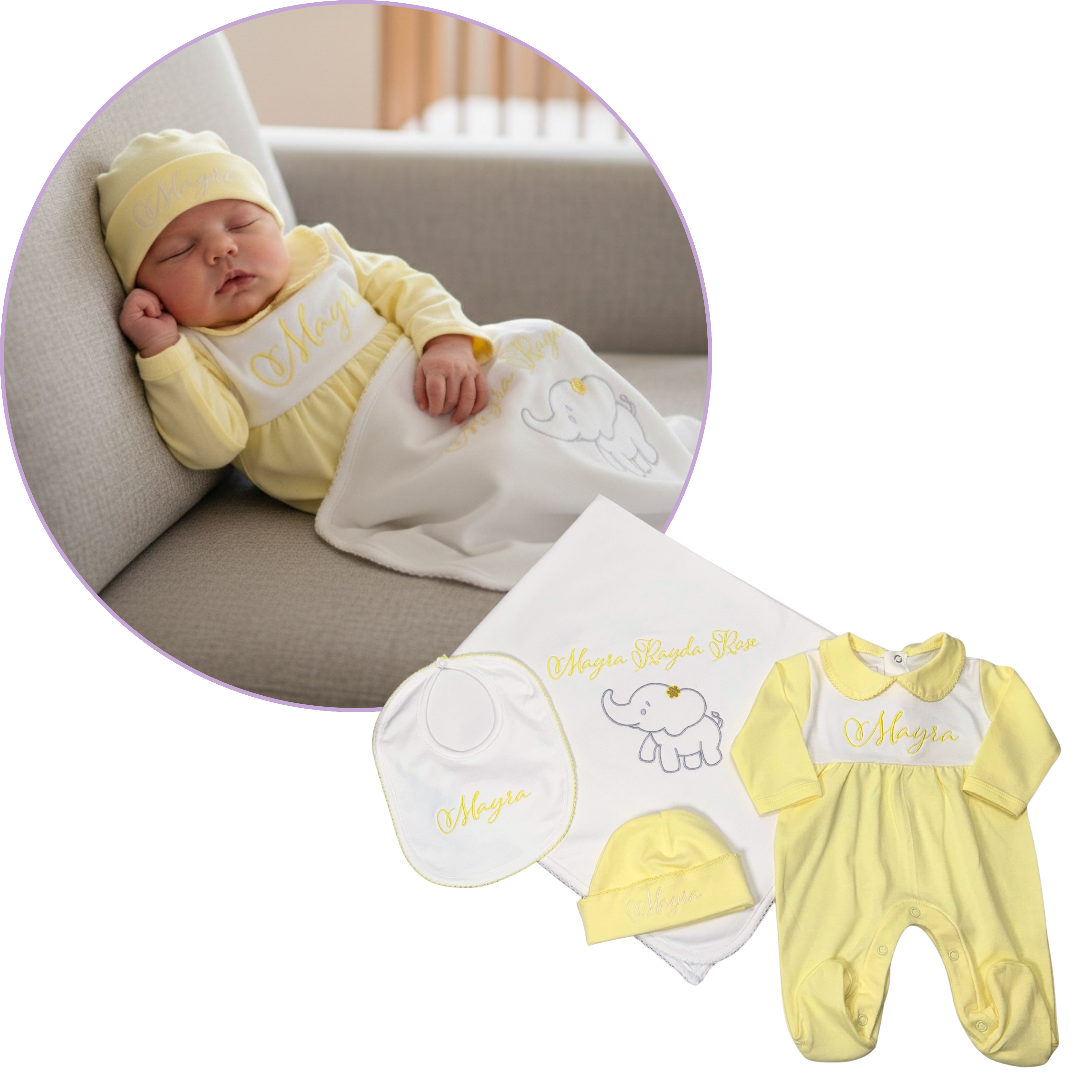 Two tones white &amp; yellow set