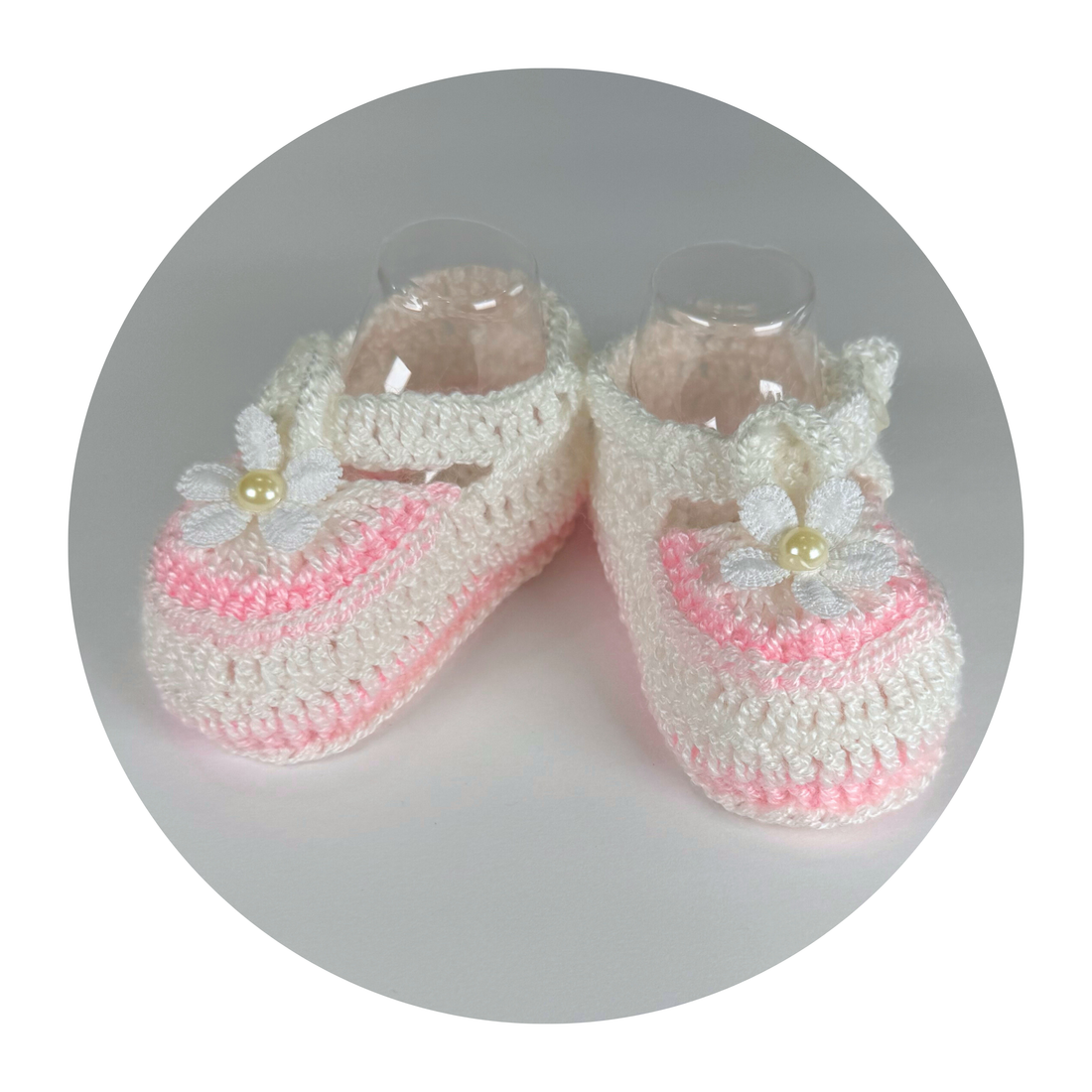 White &amp; Pink Knit Shoes