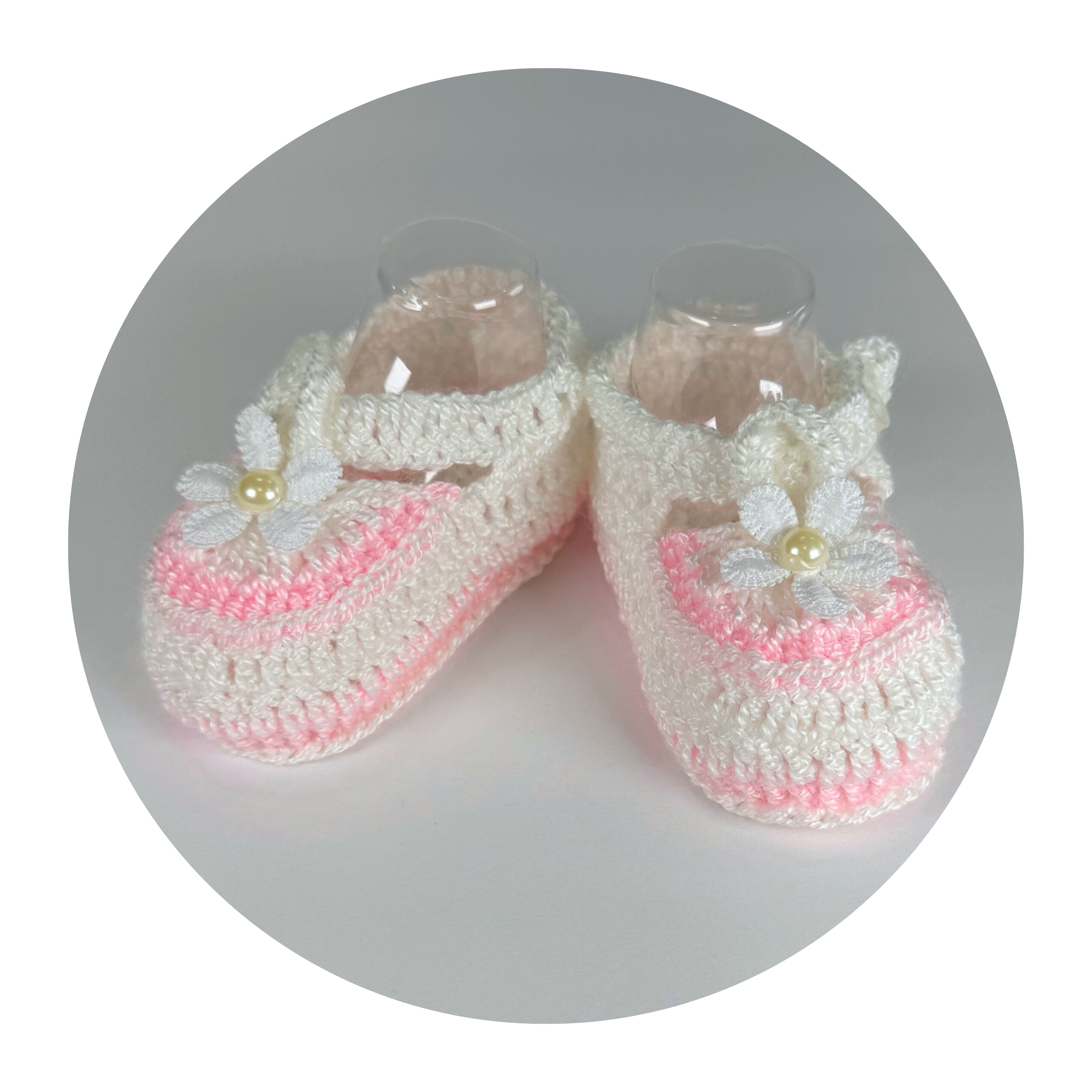 White &amp; Pink Knit Shoes
