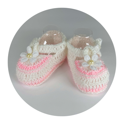 White &amp; Pink Knit Shoes