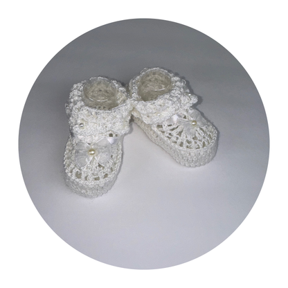 White with bow Knit Shoes