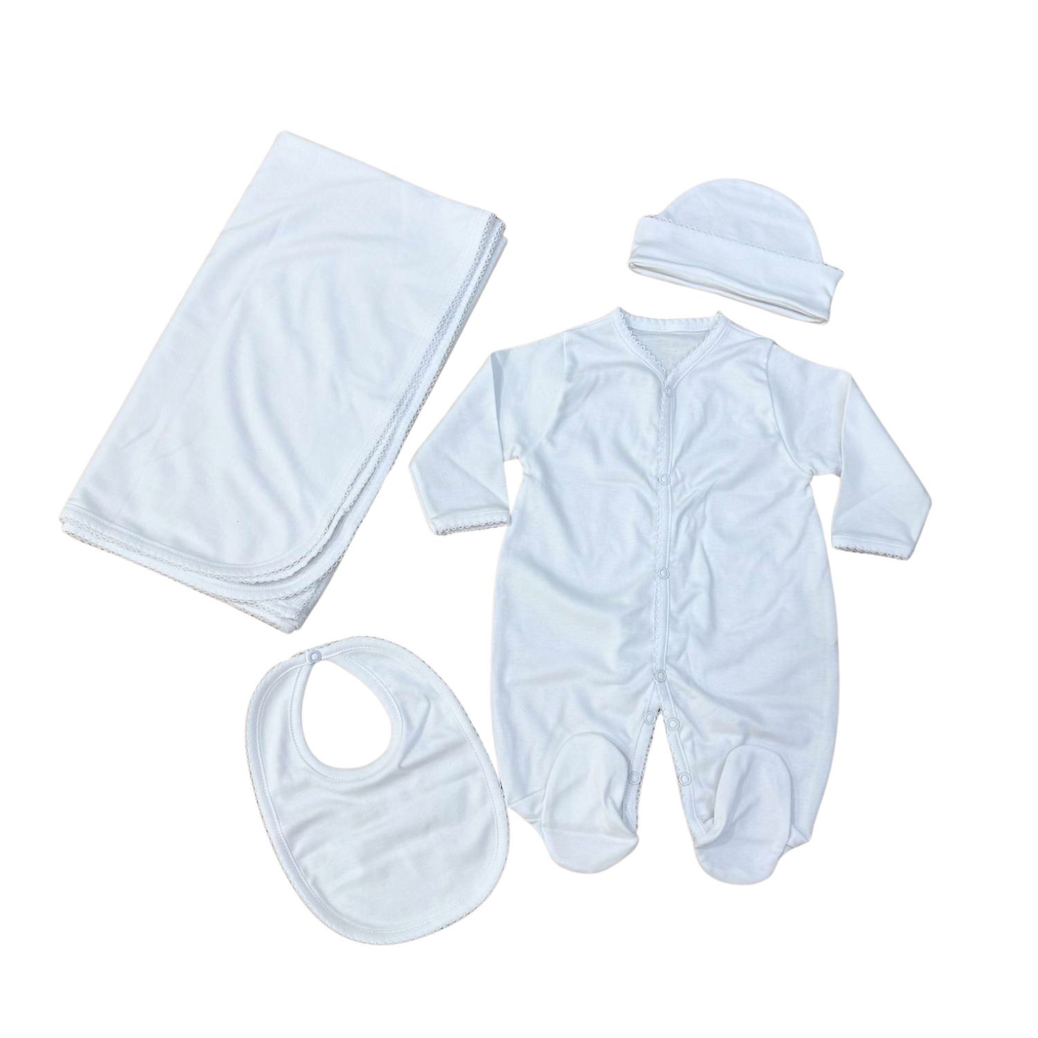 White Pima Cotton Baby Set