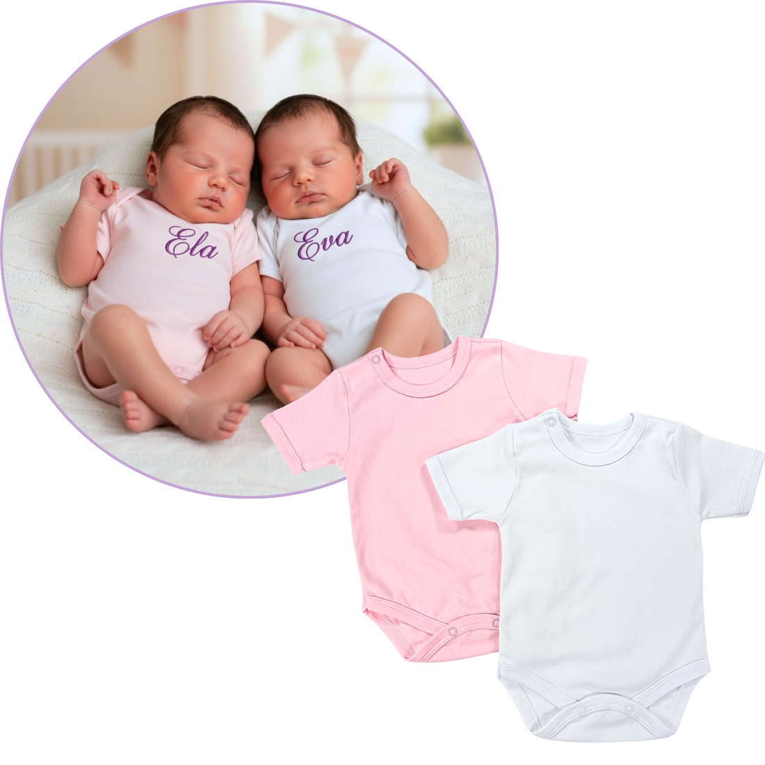 Pink &amp; White onesies set