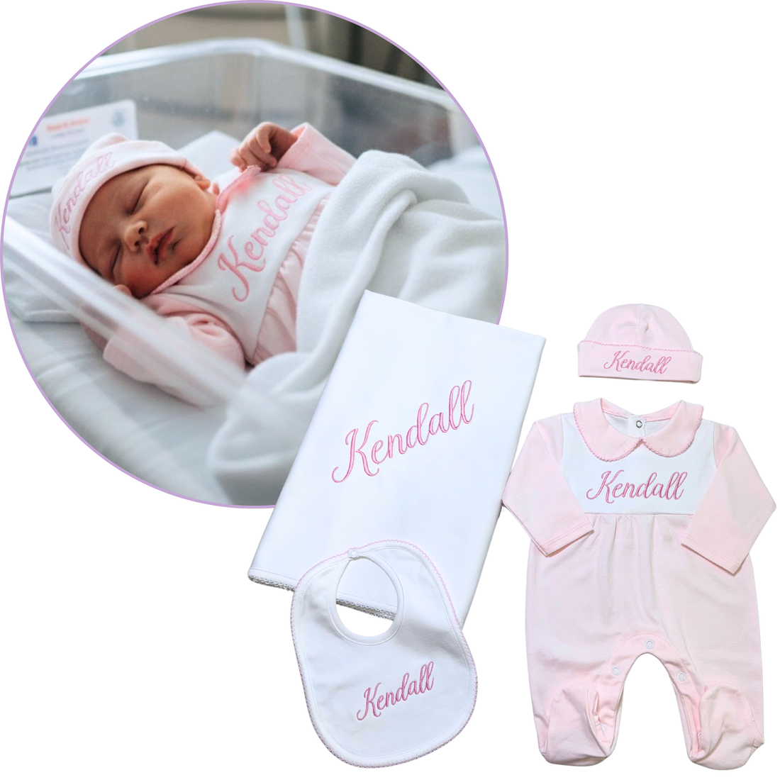 Two tones pink and white set