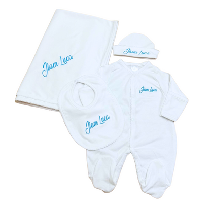 White Pima Cotton Baby Set