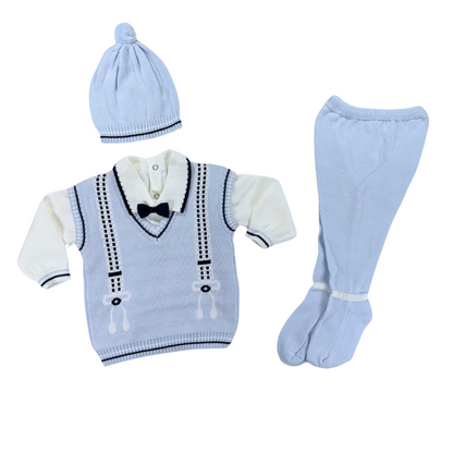 Blue Vest Knit Set