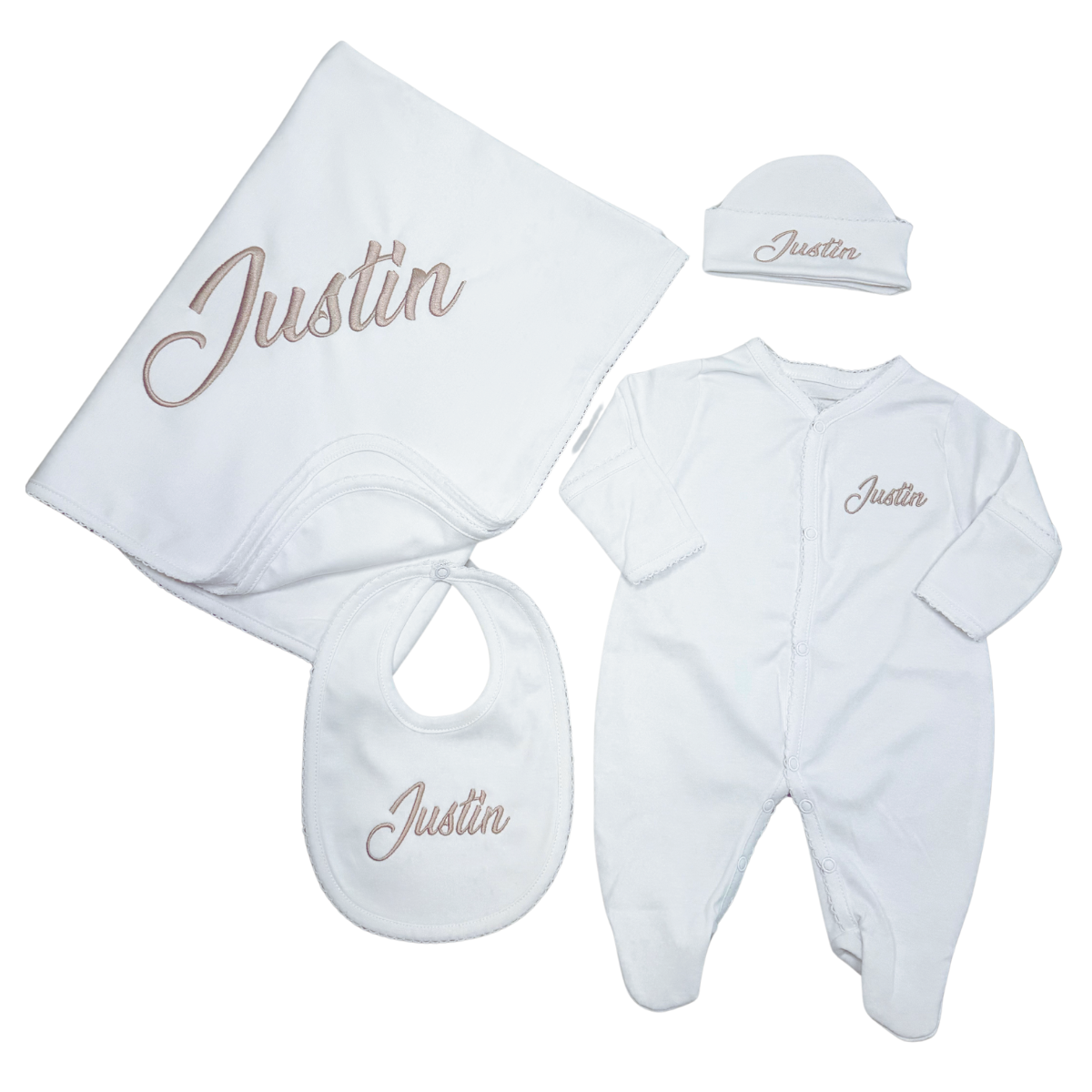 White Pima Cotton Baby Set
