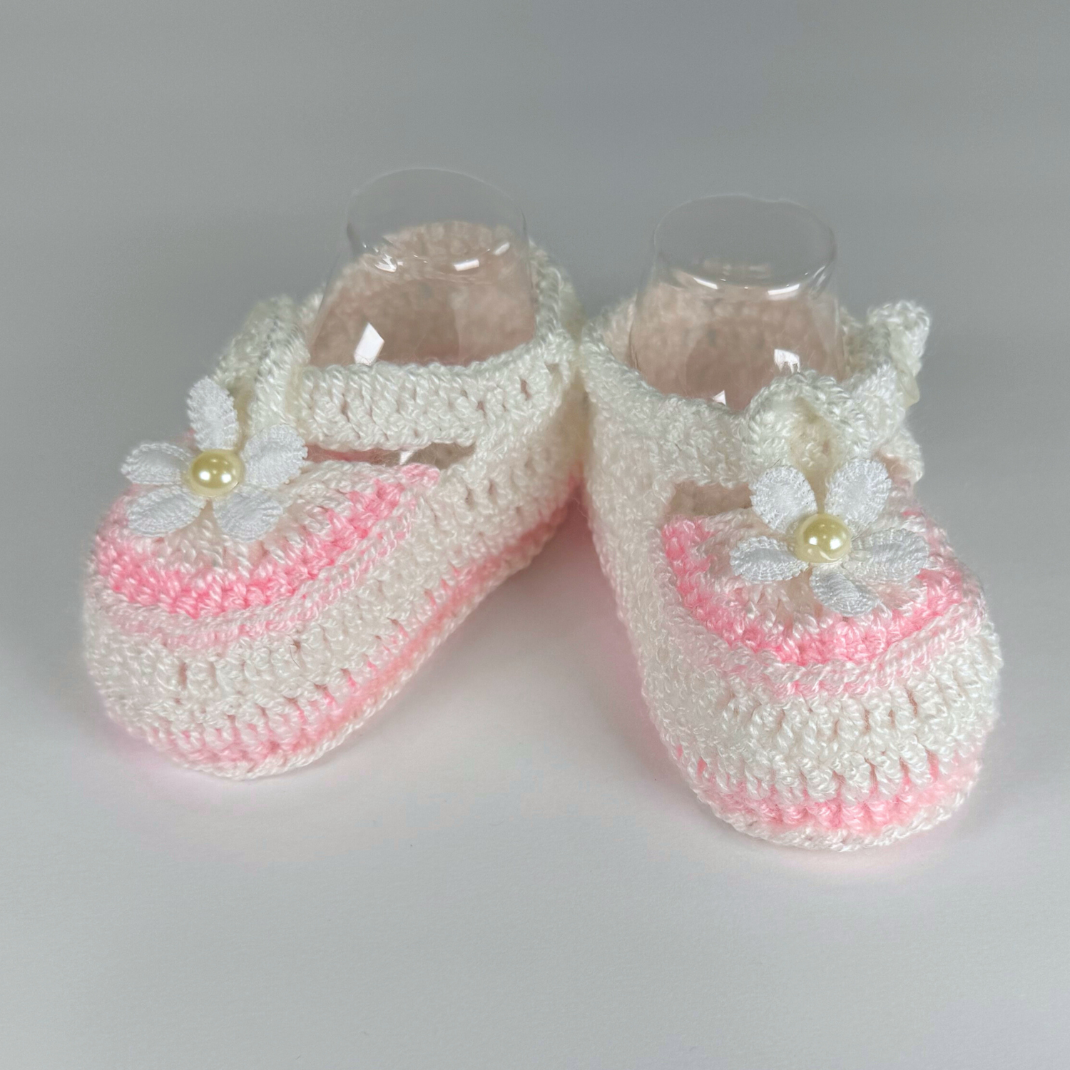White &amp; Pink Knit Shoes