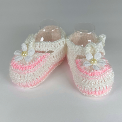White &amp; Pink Knit Shoes