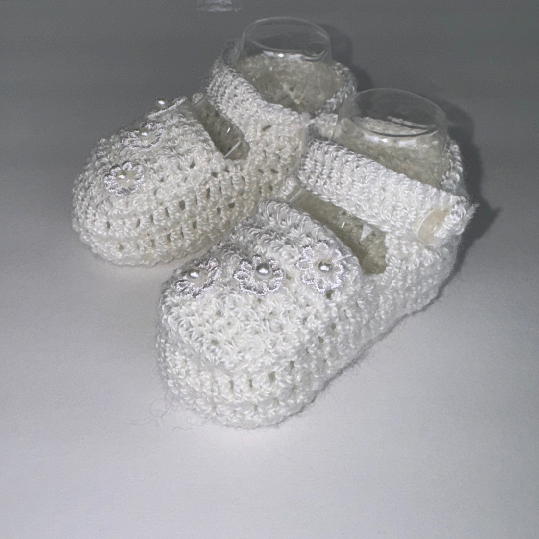 White flowers Knit Shoes