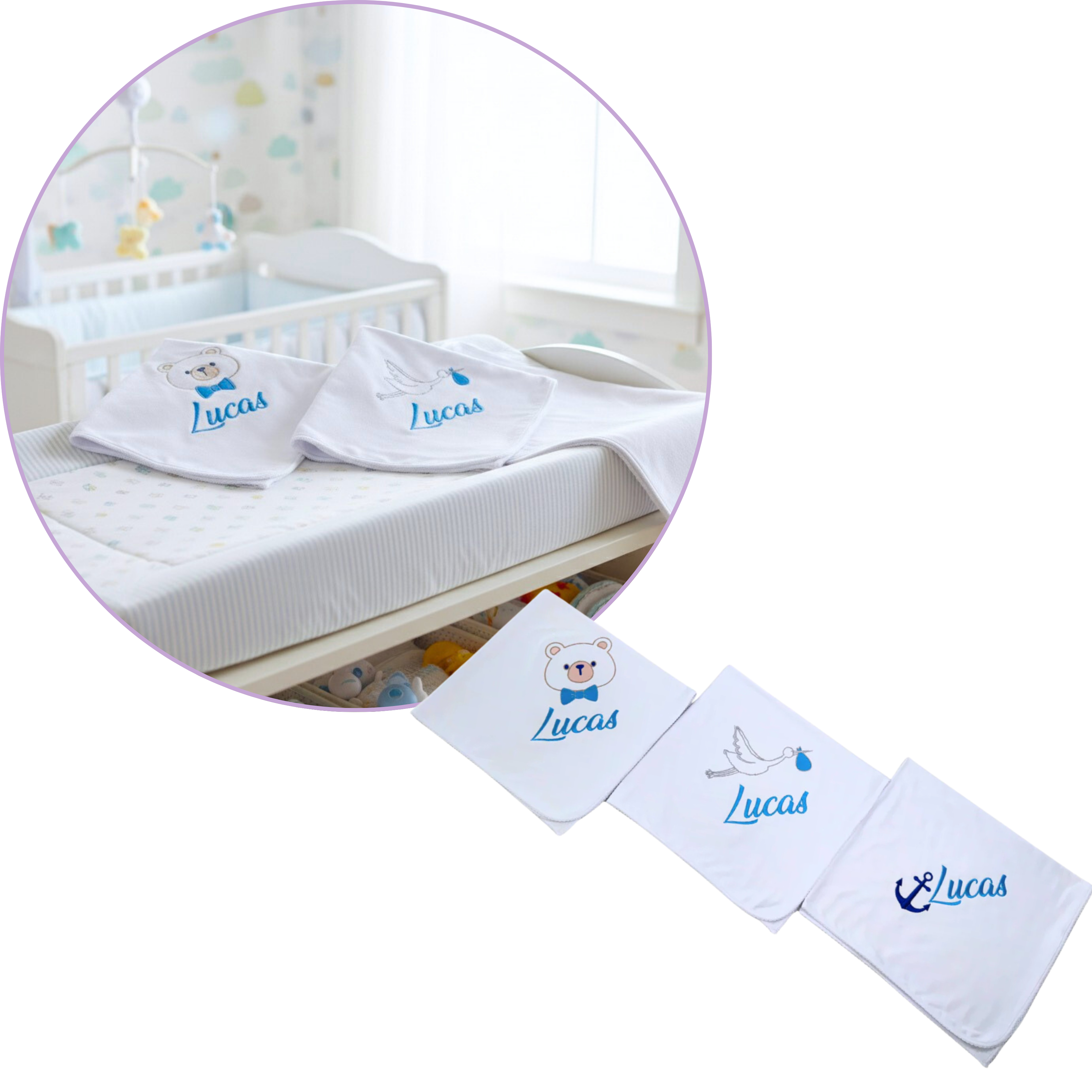 Personalized baby blankets set of 3