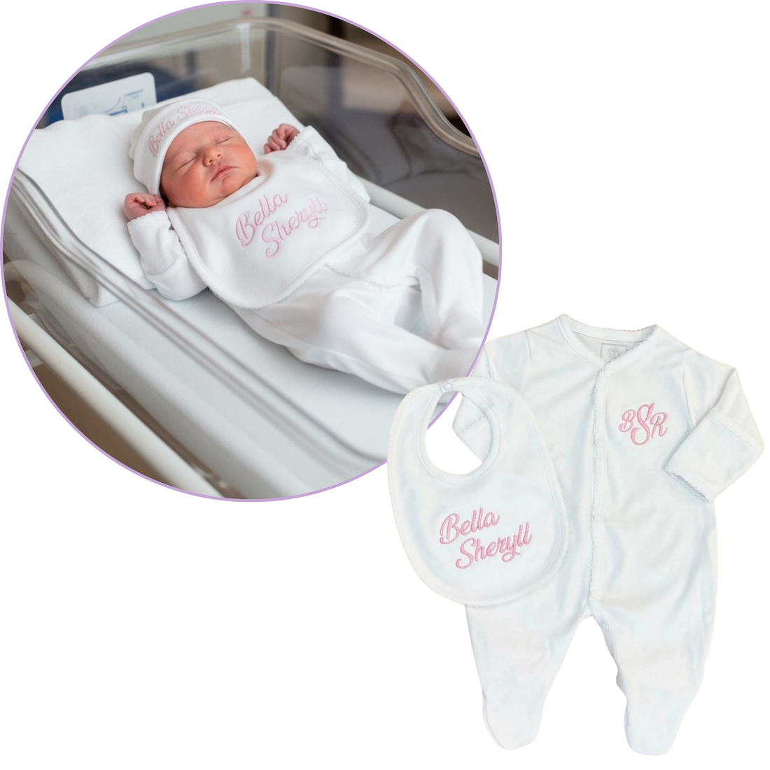 White Pima Cotton Baby Set