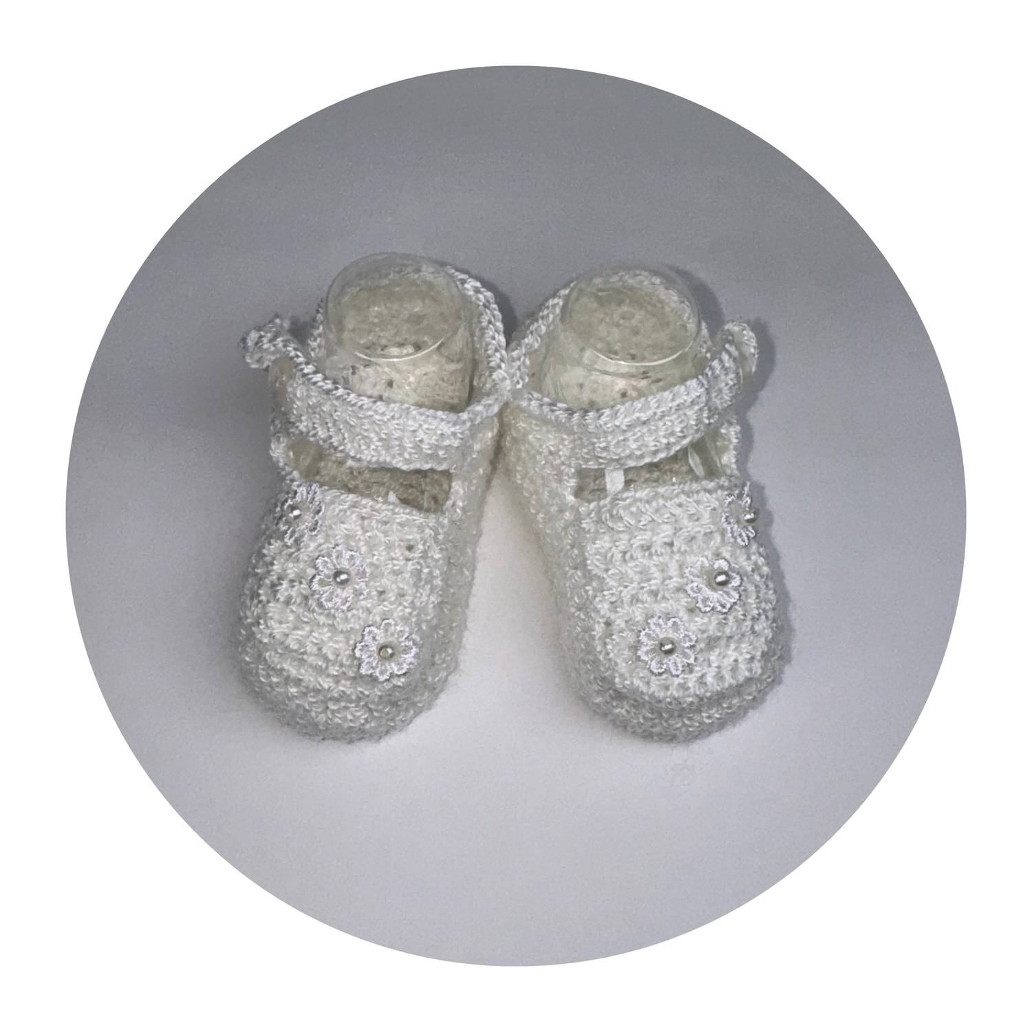 White flowers Knit Shoes
