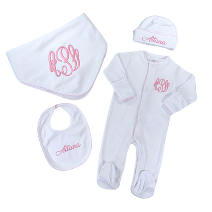 Pink &amp; White footie set