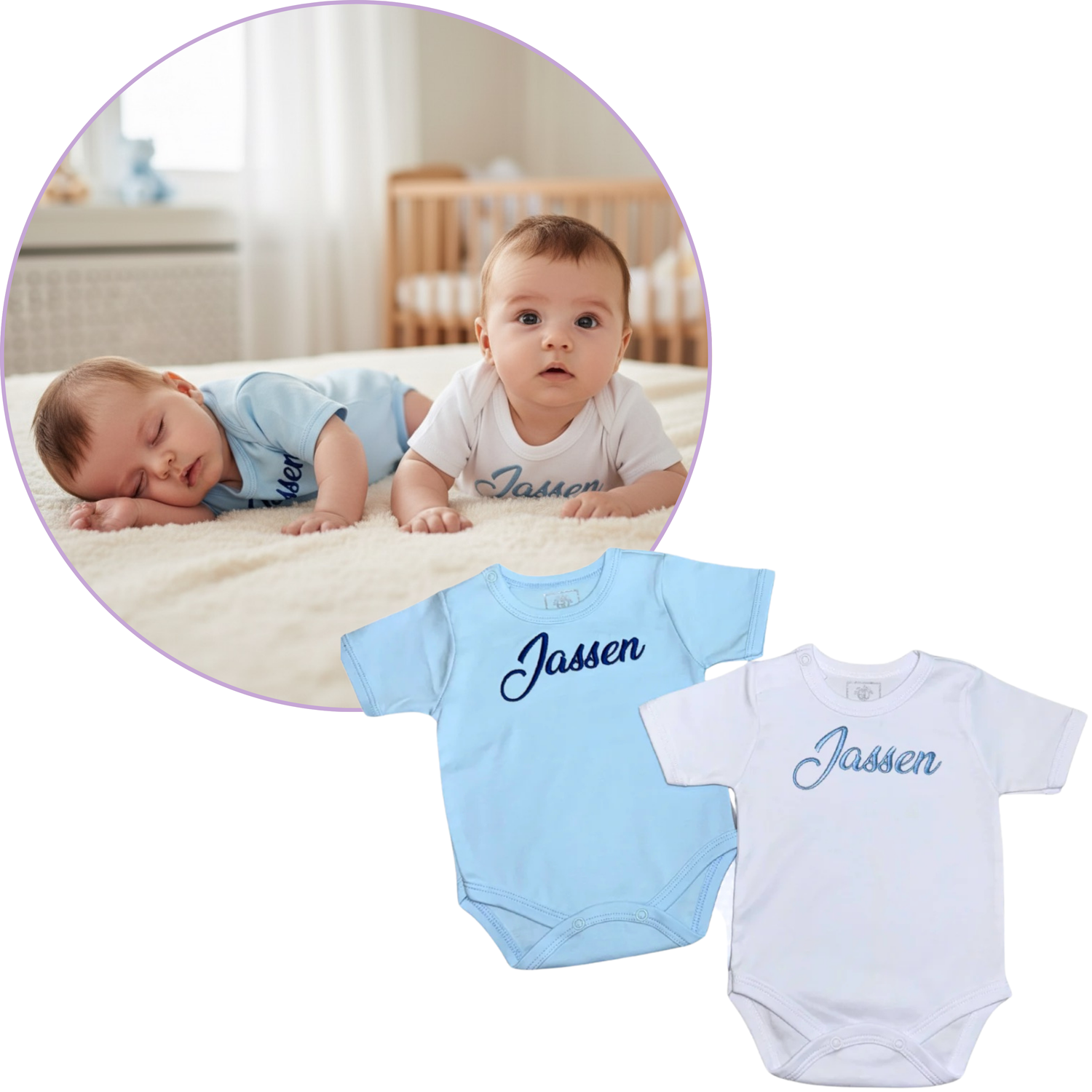 Blue &amp; White onesies set